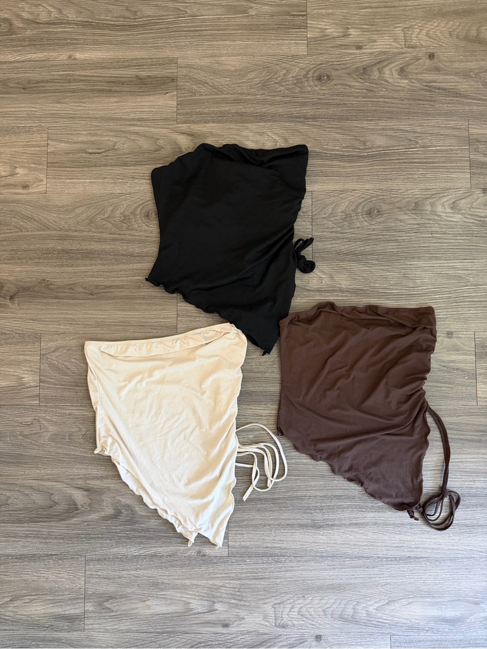 black, brown and cream tube tops bundle size medium NWOT